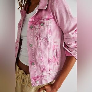 We The Free Rumors Denim Jacket in Pink